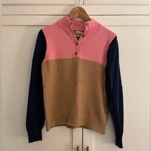 J Crew Factory button jacquard pullover sweater, medium